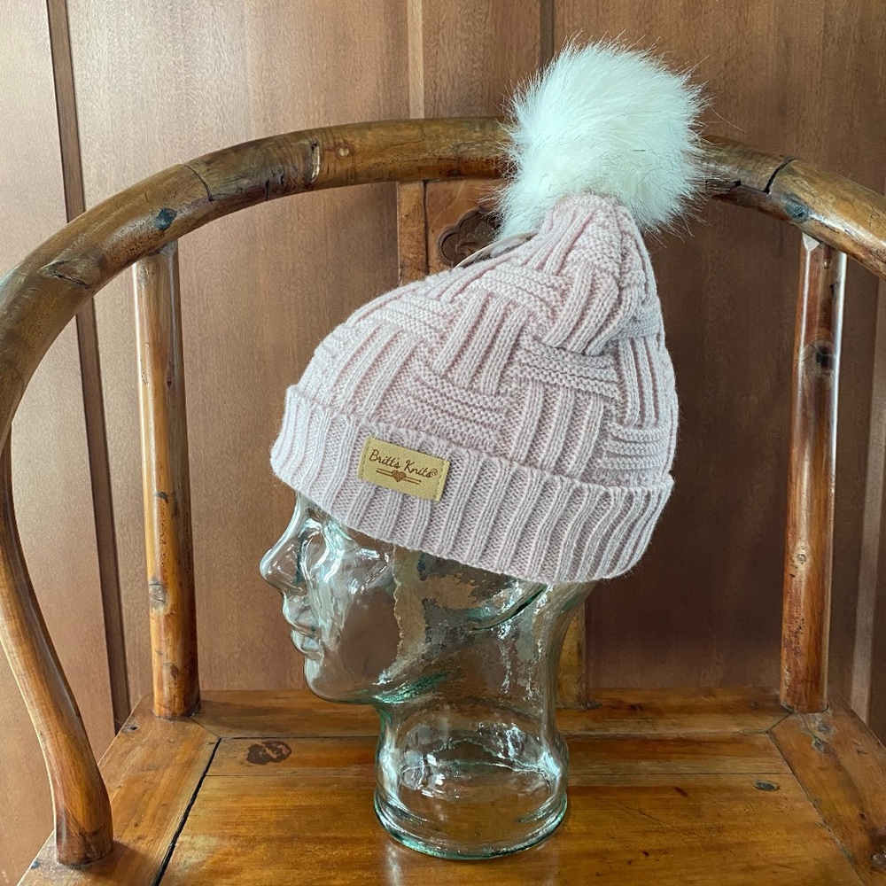 Blush Pink Beanie Knit Hat NWT